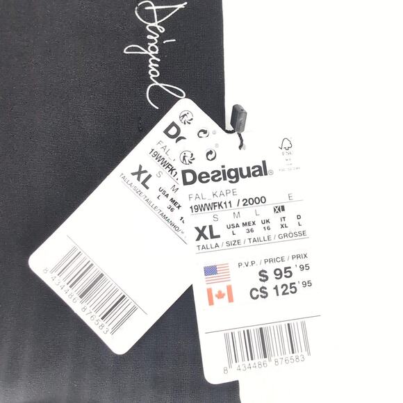 Desigual Women's Kape Black Herringbone Plaid Stetch Mini Skirt - Size L - NWT - Picture 6 of 15